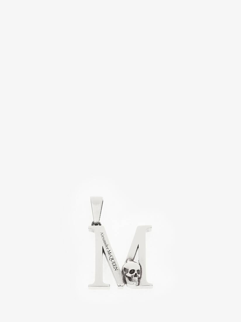 Colgante Abecedario Alexander McQueen Skull Motif Mujer - Plateados - Mexico 365-XAPSQF